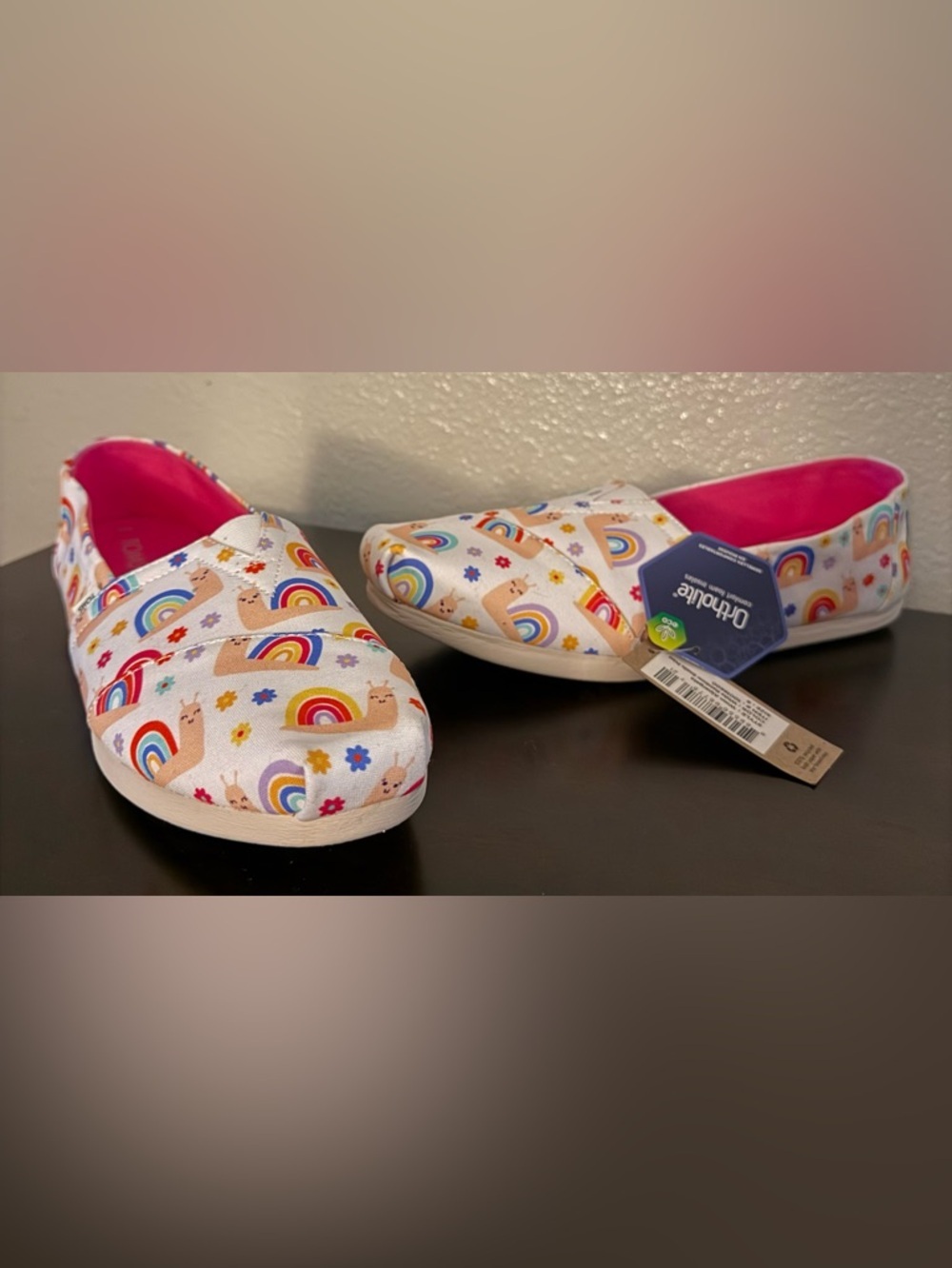 TOMS Alpargata Rainbow Snails Print Slip-On Shoes | Ortholite Comfort Women’s 9 - Picture 2 of 8